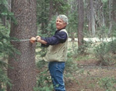 James Long working in the forest